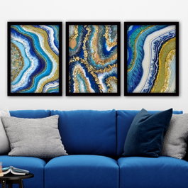 Wallity Cuadro decorativo enmarcado 3 piezas Multicolor 35 x 45 cm